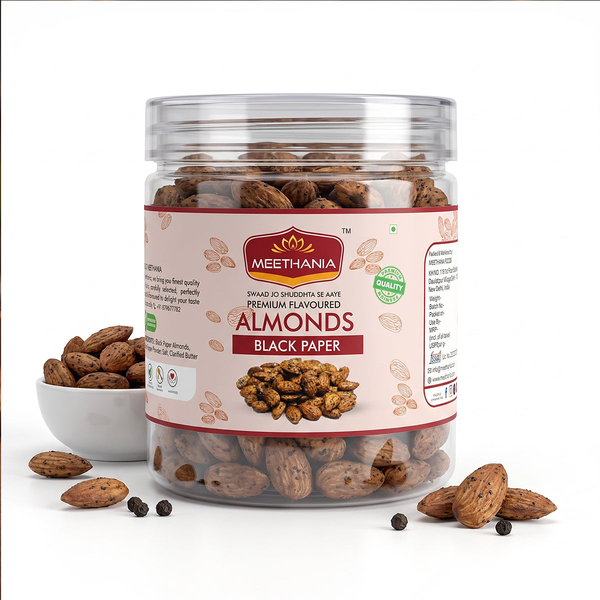 Meethania Black Paper Almonds