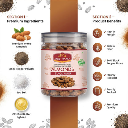 Meethania Black Paper Almonds