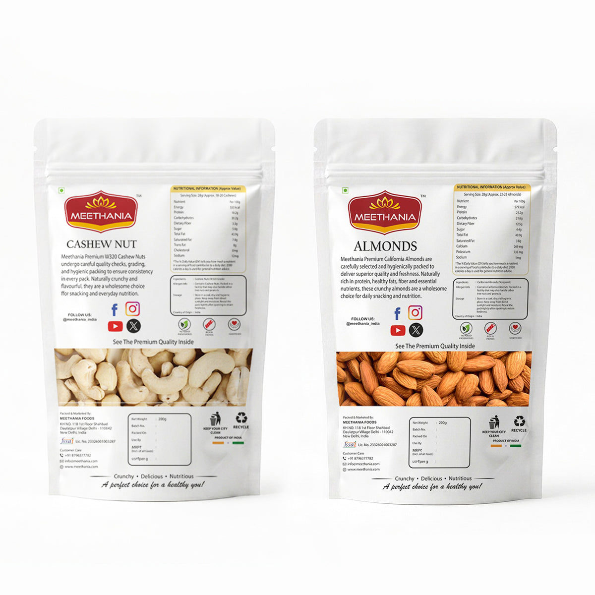 Meethania Almonds & Cashews Combo